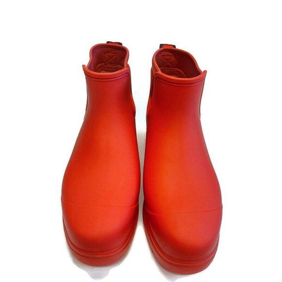 UGG Droplet Rain Boots Womens Size 12 Waterproof Rubber Wool 1130831 Samba Red - Picture 5 of 8